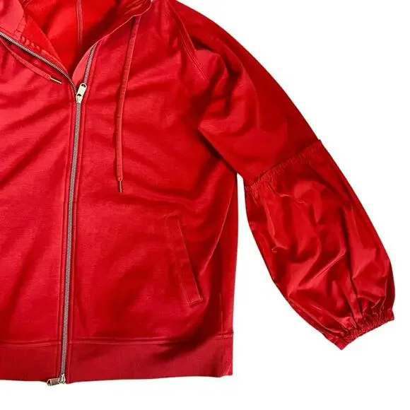 Athleta Women’s Sz M Red On My Way Triumph Full Zip Hoodie Sweatshirt Jacket - Picture 7 of 15